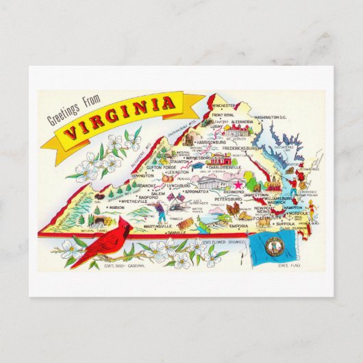 Vintage Virginia Karte (Vorderseite)
