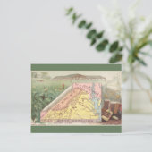 Vintage Virginia Map Postkarte (Stehend Vorderseite)
