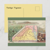 Vintage Virginia Map Postkarte (Vorne/Hinten)