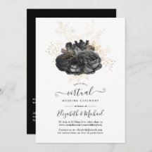 Vintage Virtual Wedding in Schwarz und Gold
