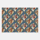 Vintage Visionen des Weihnachtsmannes Geschenkpapier Set (Vorderseite 2)