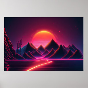 Vintage Visionen: Wiedererregter Retrofuturismus Poster