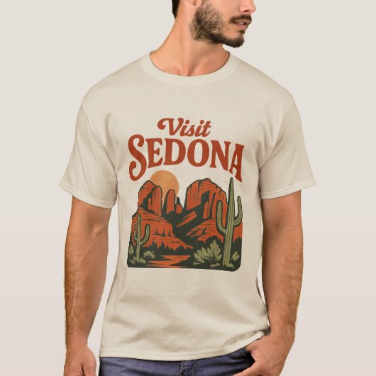 Vintage "Visit Sedona" Desert Travel T-Shirt (Vorderseite)