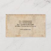 Vintage Visitenkarte (Rückseite)