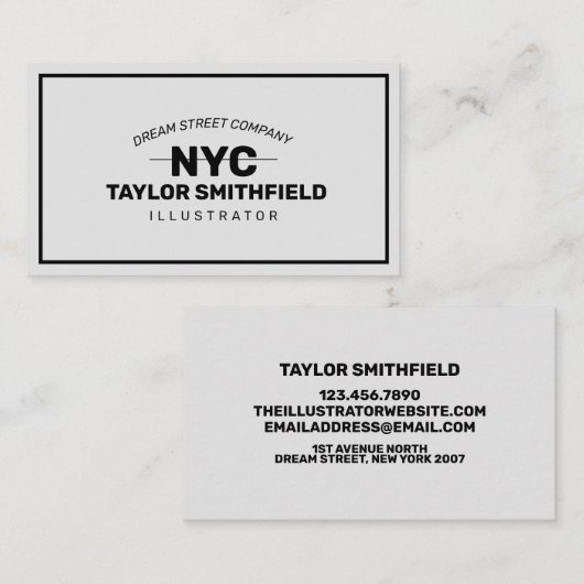 Vintage Visitenkarte (Vorne/Hinten)