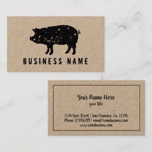 Vintage Visitenkarte (Vorne/Hinten)