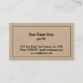 Vintage Visitenkarte (Rückseite)