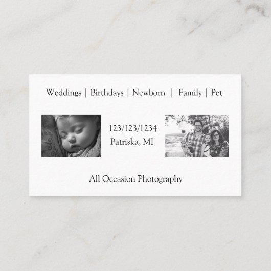 Vintage Visitenkarte (Rückseite)