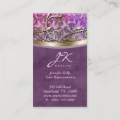 Vintage Visitenkarte Damask Frame Gold Crown (Rückseite)