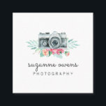 Vintage Visitenkarte der Aquarellkamera Square<br><div class="desc">Vintage Aquarellkamera und Blume Visitenkarte - Eine perfekte Visitenkarte für Fotografen - Die Visitenkarte verfügt über eine Aquarellkamera und Vintage Blume. Matching-Elemente sind verfügbar.</div>