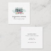 Vintage Visitenkarte der Aquarellkamera Square (Vorne/Hinten)