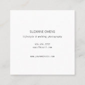 Vintage Visitenkarte der Aquarellkamera Square (Rückseite)