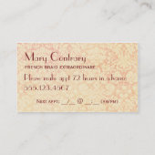 Vintage Visitenkarte für den Friseursalon Damask Terminkarte (Rückseite)