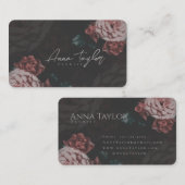 Vintage Visitenkarte mit rosa Rosen (Vorne/Hinten)