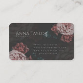 Vintage Visitenkarte mit rosa Rosen (Rückseite)