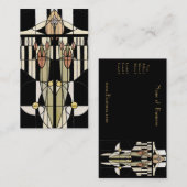 Vintage Visitenkarte: Schwarze Leiste Visitenkarte (Vorne/Hinten)