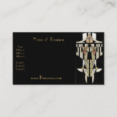 Vintage Visitenkarte: Schwarze Leiste Visitenkarte (Rückseite)
