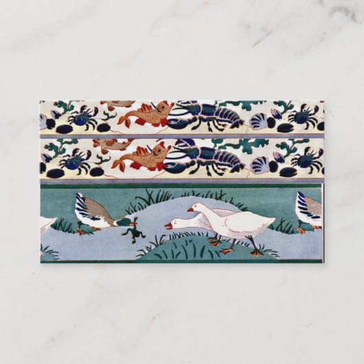 Vintage Visitenkarte Vögel (Vorderseite)