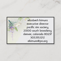 Vintage Visitenkarten der Wisteria Bird Asian Styl