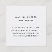 Vintage Visitenkarten für den Blumenplatz | Cerule Quadratische Visitenkarte (Rückseite)