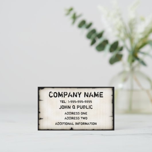 Vintage Visitenkarten Visitenkarte (Stehend Vorderseite)