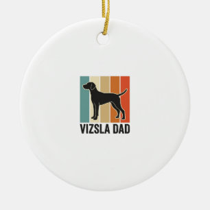 Vintage Vizsla Papa Hunde Liebhaber Shirt Design_1 Keramik Ornament