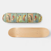 Vintage Vögel 2 Skateboard (Horizontal)