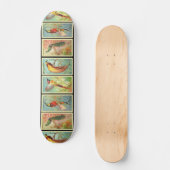 Vintage Vögel 2 Skateboard (Vorderseite)