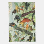 Vintage Vögel Altes Buch Illustration Kunst Tiere Geschirrtuch (Vertikal)