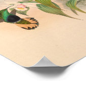 Vintage Vögel Art Bird Print Blume Poster (Ecke)