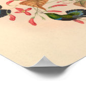 Vintage Vögel Art Bird Print Blume Poster (Ecke)