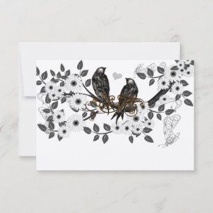 Vintage Vögel auf den verzweigten Weißkirschblüten RSVP Karte