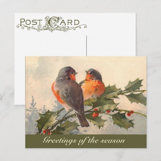Vintage Vögel auf der Postkarte (Vorne/Hinten)