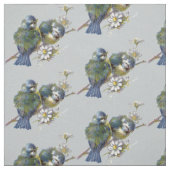 Vintage Vögel auf grauem Hintergrund Stoff (Muster)