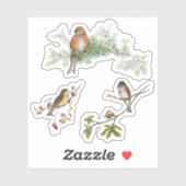 Vintage Vögel Aufkleber (Blatt)