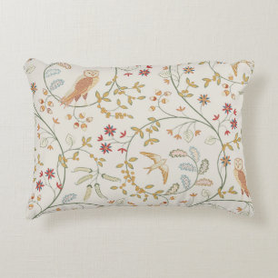 Vintage Vögel aus Blattwerk mit Blume nahtloser Pa Dekokissen