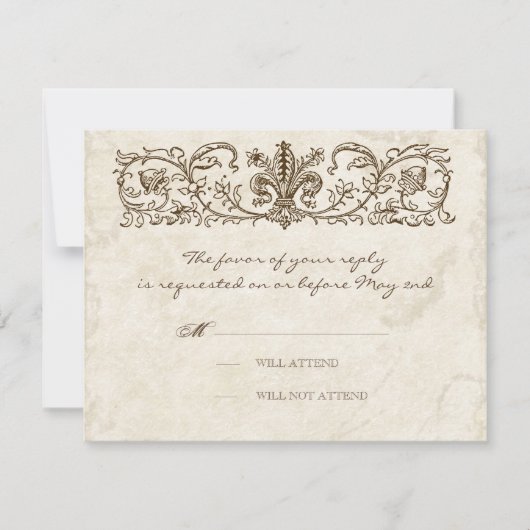 Vintage Vögel, Blaue Eier - Hochzeitskarte RSVP Karte (Vorderseite)