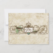 Vintage Vögel, Blaue Eier - Hochzeitskarte RSVP Karte (Rückseite)