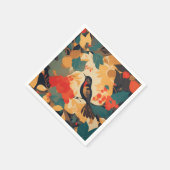 Vintage Vogel Blumen Blätter Serviette (Ecke)
