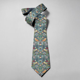 Vintage-Vogel-Blumen-Erdbeere-Weihnachtsmuster Krawatte