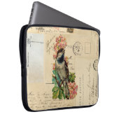 Vintage Vogel-Blumen-französischer Laptopschutzhülle (Vorne Rechts)