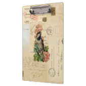 Vintage Vogel-Blumen-französisches Klemmbrett (Links)