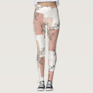 Vintage-Vogel-Blüten-Toile-Streifen (6) Leggings
