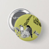 Vintage Vögel Button (Vorne & Hinten)
