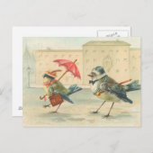 Vintage Vogel-Coupe Postkarte So Niedlich (Vorne/Hinten)