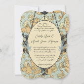 Vintage Vögel Damask Kronleuchter Hochzeit Einladu Einladung (Vorderseite)