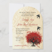 Vintage Vögel - Einladungen für Hochzeitsfeiern au (Rückseite)