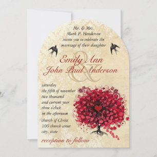 Vintage Vögel - Einladungen für Hochzeitsfeiern au