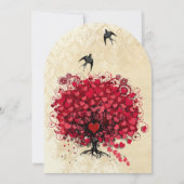 Vintage Vögel - Einladungen für Hochzeitsfeiern au (Rückseite)