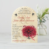 Vintage Vögel - Einladungen für Hochzeitsfeiern au (Stehend Vorderseite)